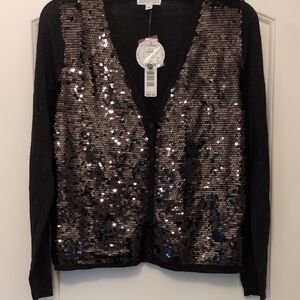 Joseph Black Sequin Embellished Cardigan